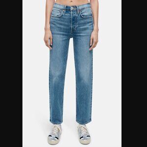 Re/done 70s Stove Pipe High Rise Straight Leg Jean Sz. 24